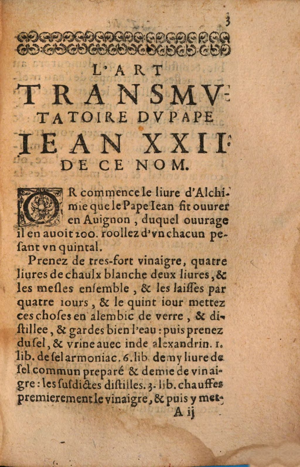 Cover of L' Art transmutatoire du Pape Iean XXII. de ce nom