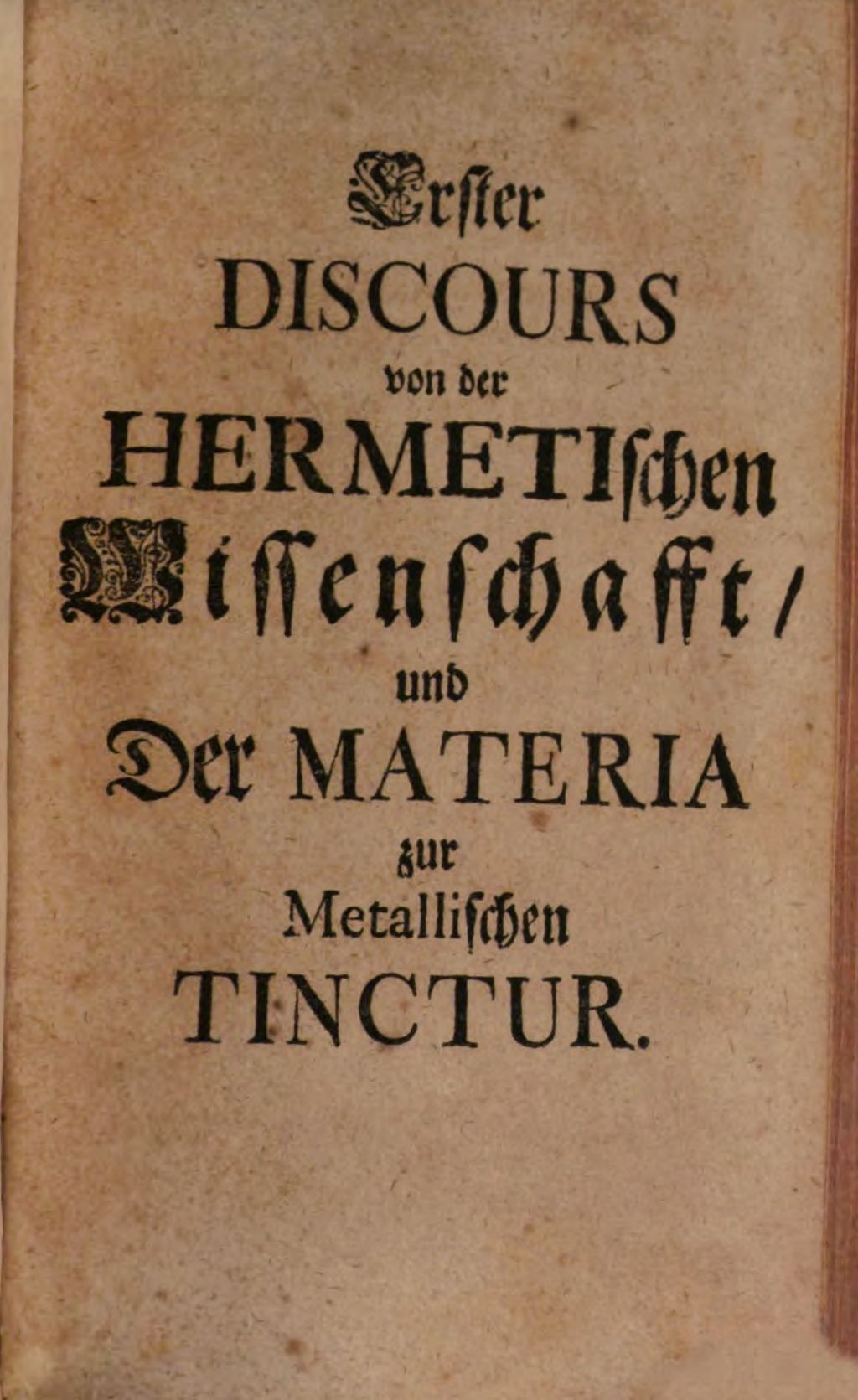 Cover of Gründliche Anweisung zur Hermetischen Wissenschafft und Bereitung der Philosophischen Tinctur