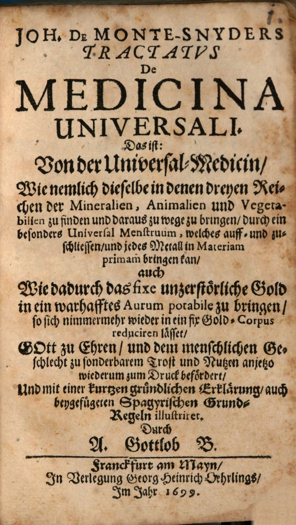 Cover of Tractatus de medicina universali