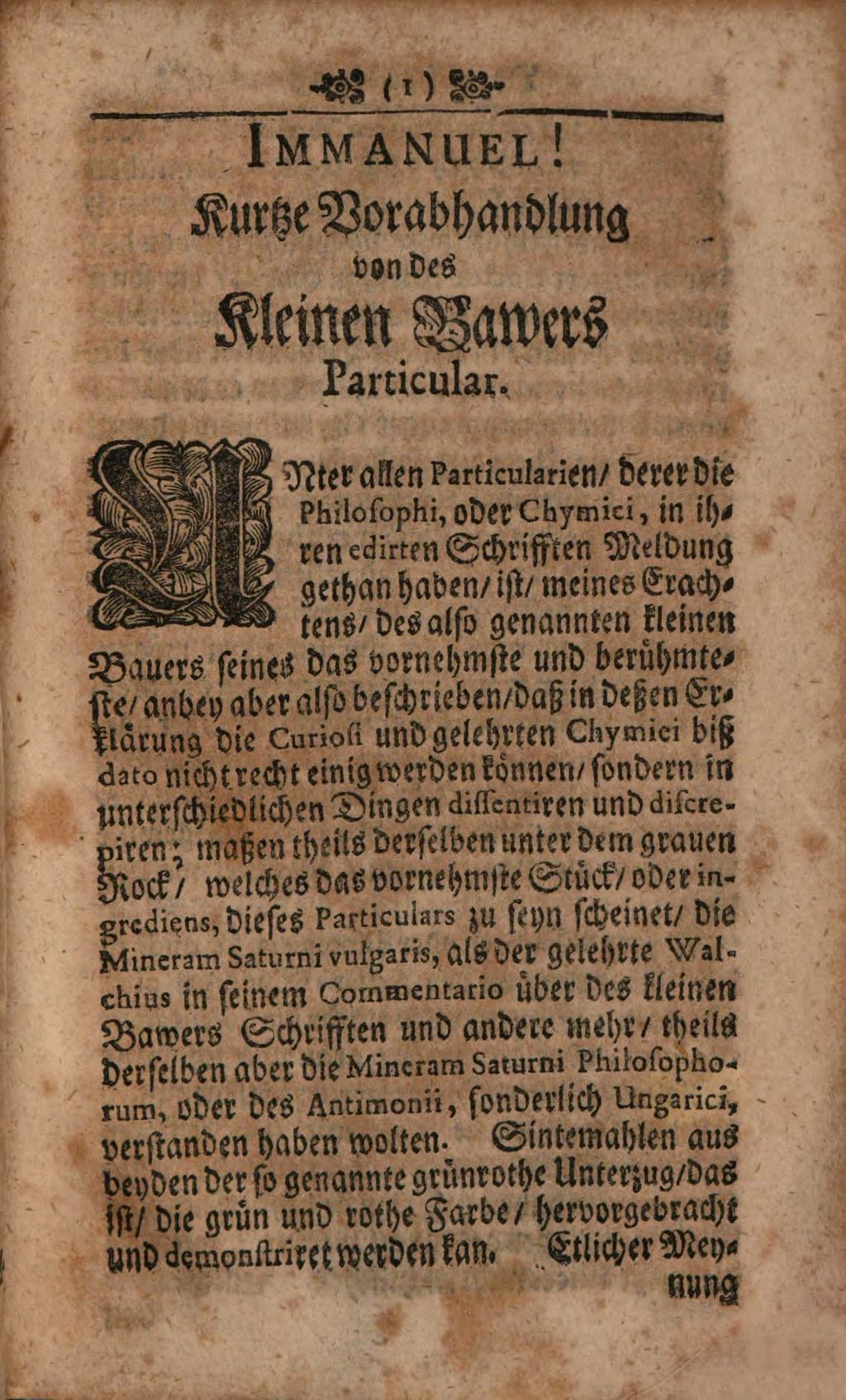 Cover of Con- Et Dissensus Chymicorum De Famigeratissimo Rustici Minoris Particulari oder Ungleiche Meynungen von des Kleinen Bawers Particular