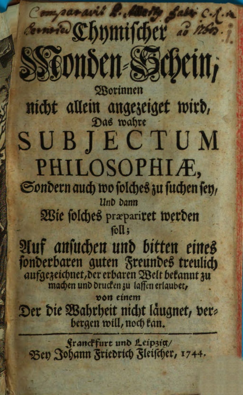 Cover of Chymischer Mondenschein