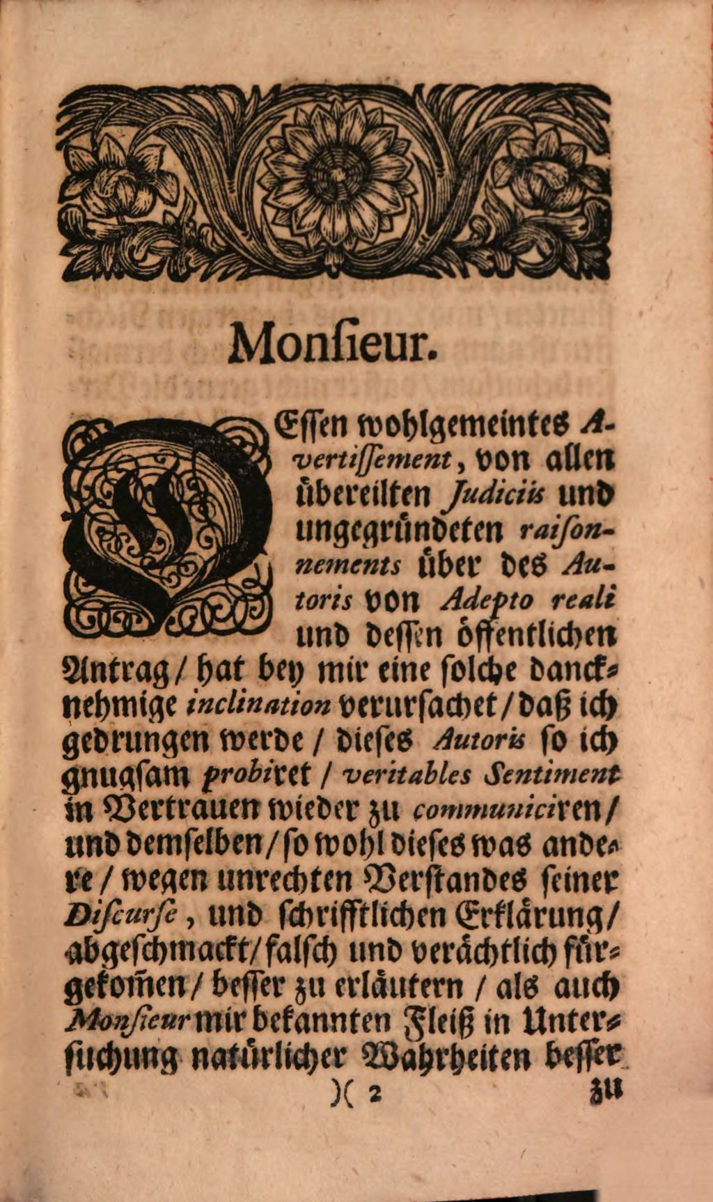 Cover of Vertrauliches Send-Schreiben occasione der bisherigen Pieçes Volants, die Alchimie betreffend
