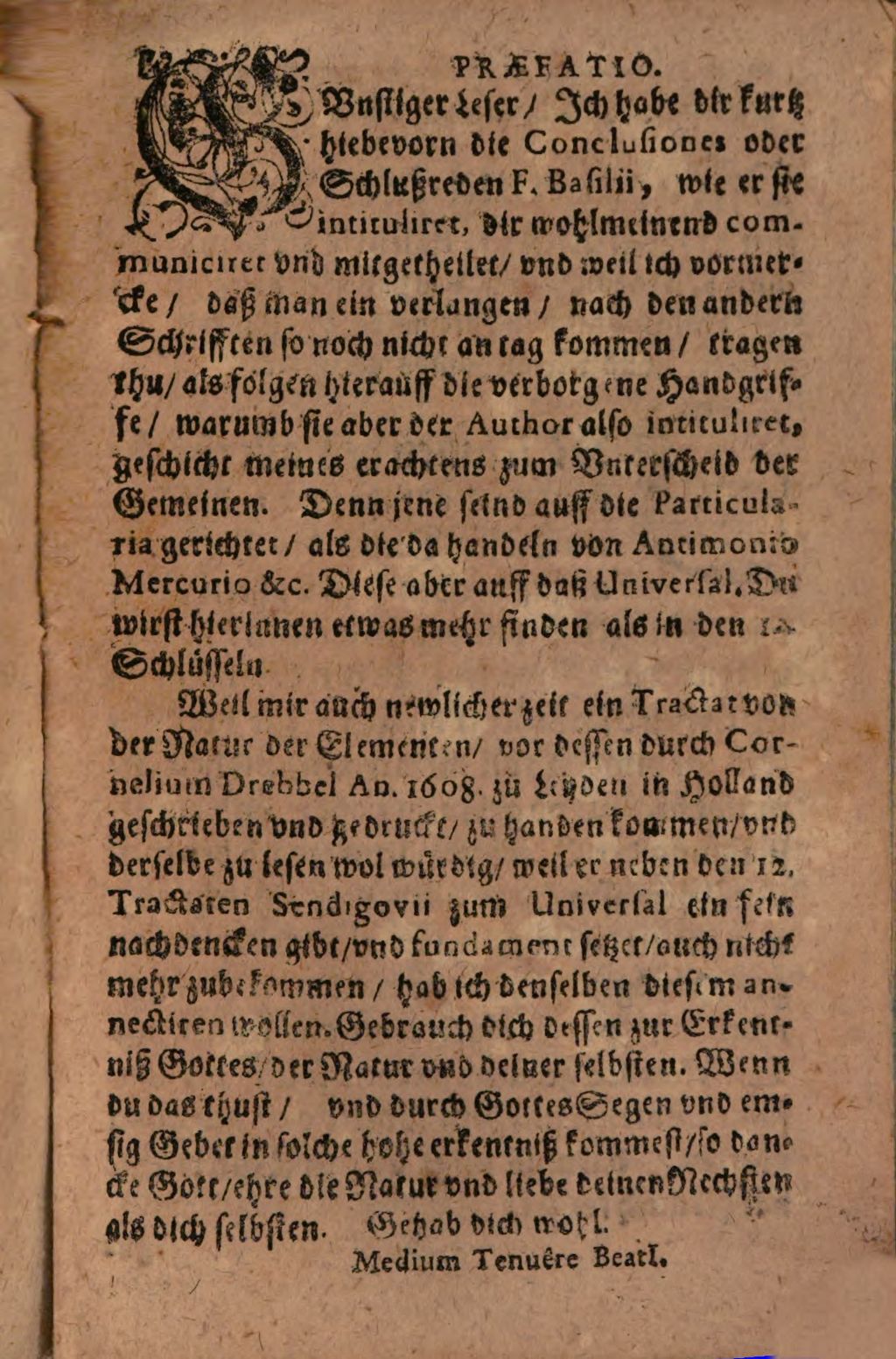 Cover of Fr. Basilii Valentini Benedicter Ordens Offenbahrung Der verborgenen Handgriffe auff das Universal gerichtet