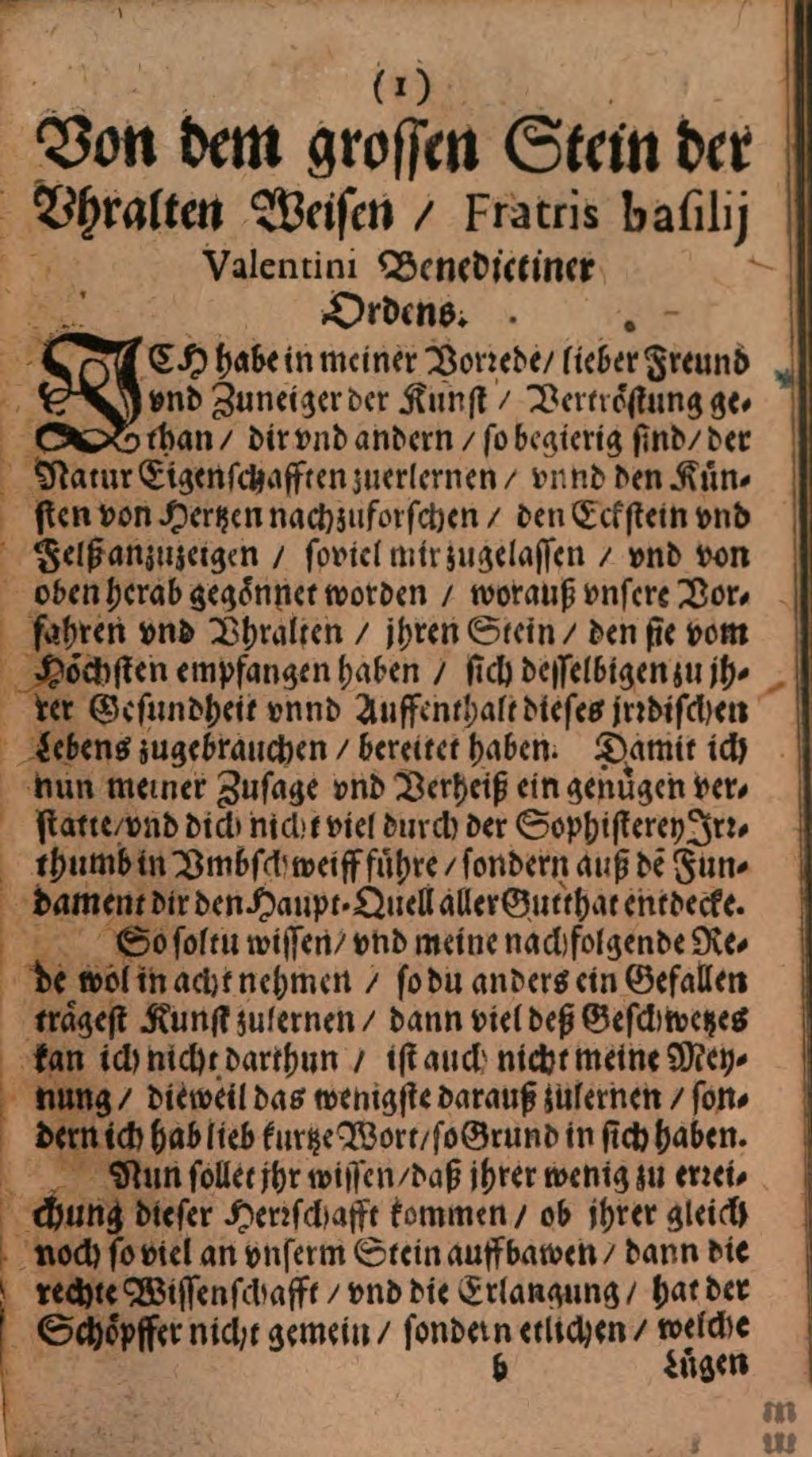Cover of Fr. Basilii Valentini ... Von dem grossen Stein der Uhralten