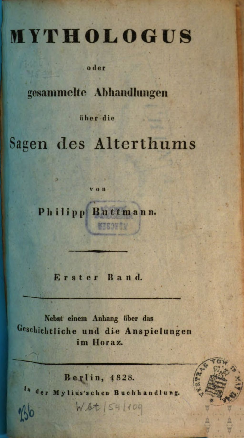 Cover of Mythologus oder gesammelte Abhandlungen über die Sagen des Alterthums. 1
