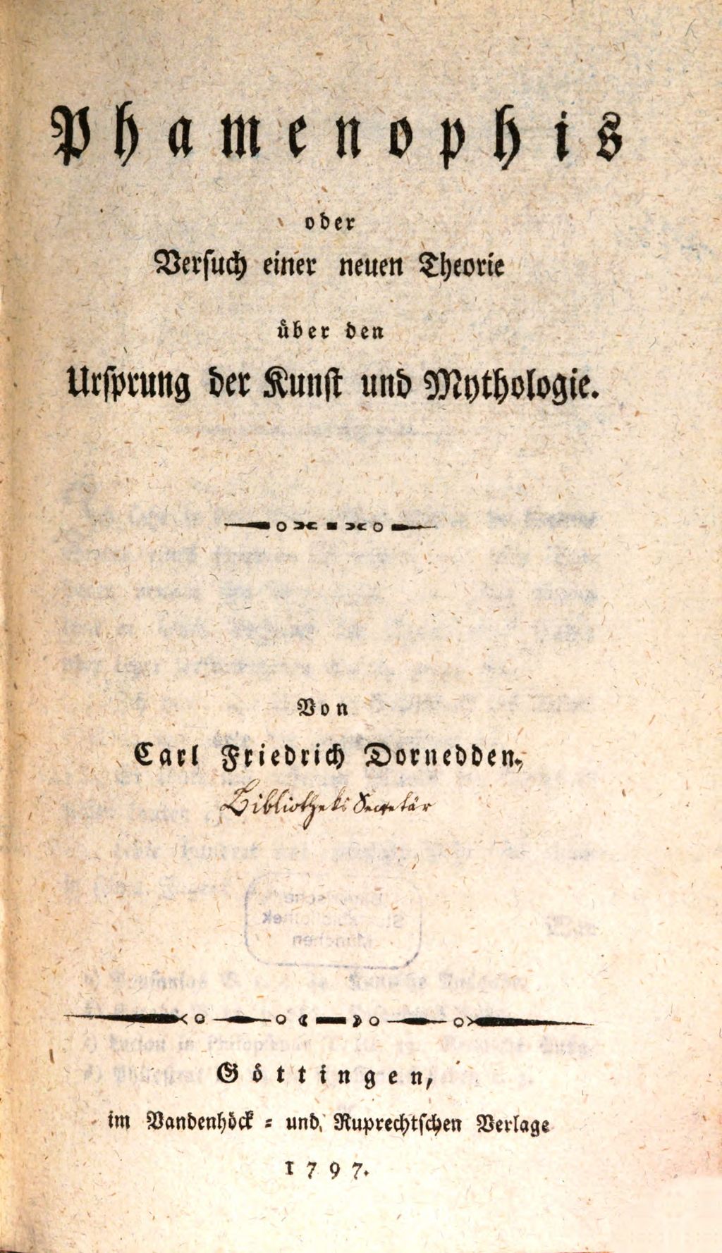 Cover of Phamenophis oder Versuch einer neuen Theorie über den Ursprung der Kunst und Mythologie