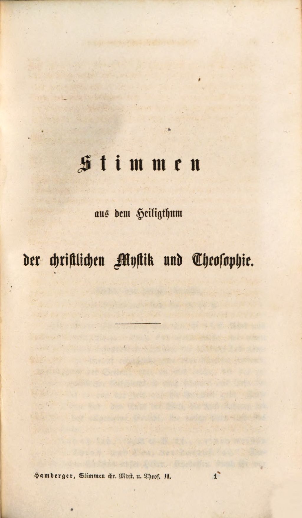 Cover of Stimmen aus dem Heiligthum der christlichen Mystik und Theosophie