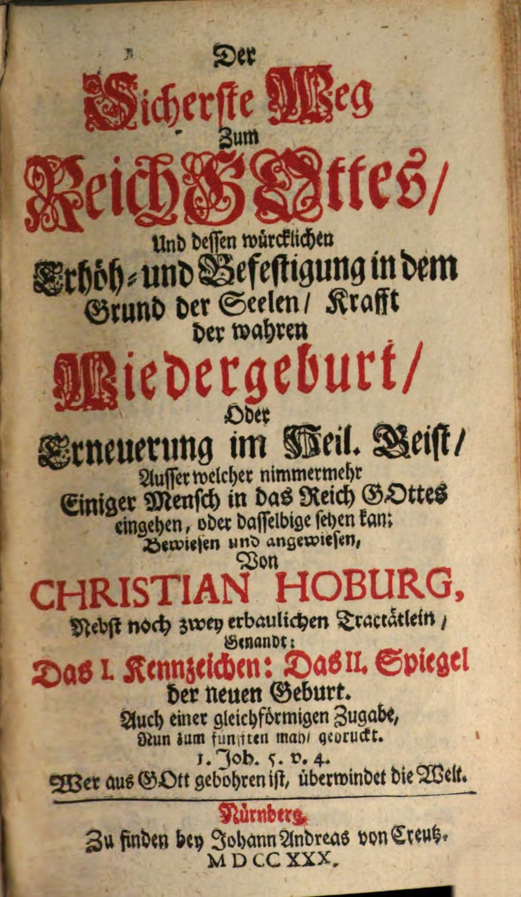 Cover of Christian Hoburgs Dreyfaches Theologisches Kleeblat
