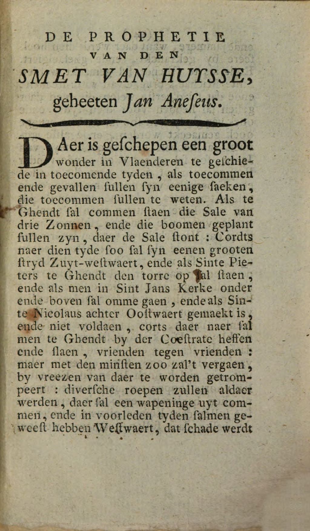 Cover of De Prophetie Van Den Smet Van Huysse, Mitsgaders Die Van Abacuch, Geprophiteert binnen Ghendt 1391