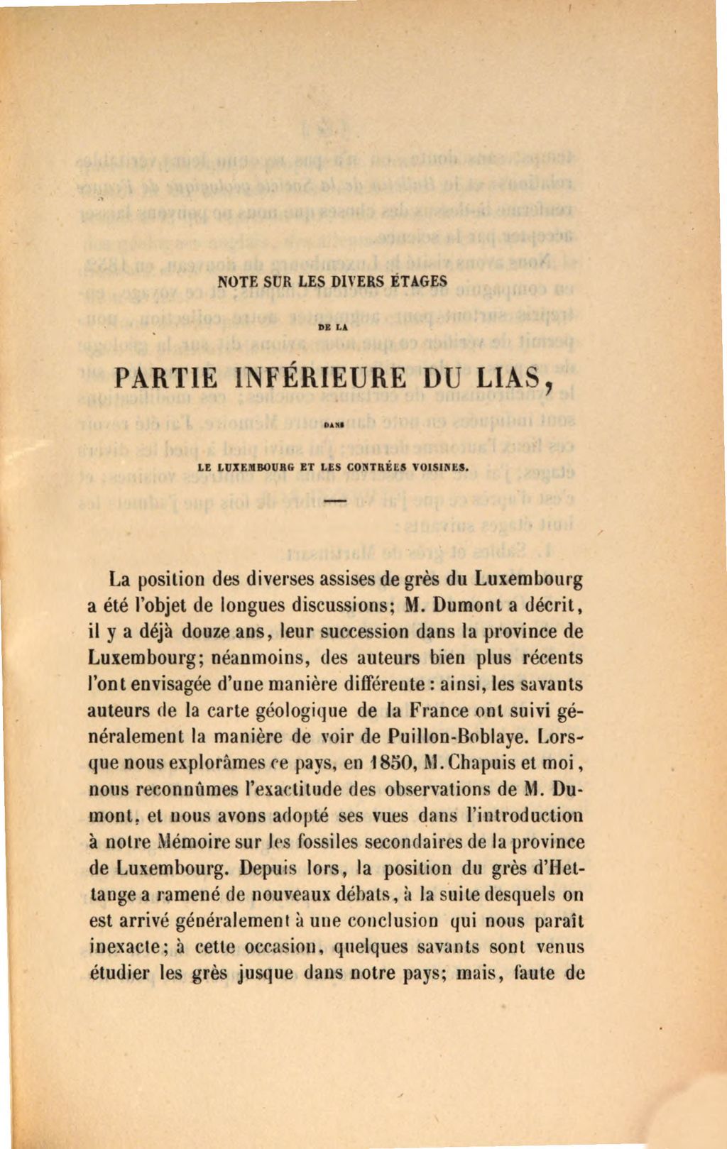 Cover of Note sur les divers étages de la partie inférieure du Lias, dans le Louxembourg et les contrées voisines