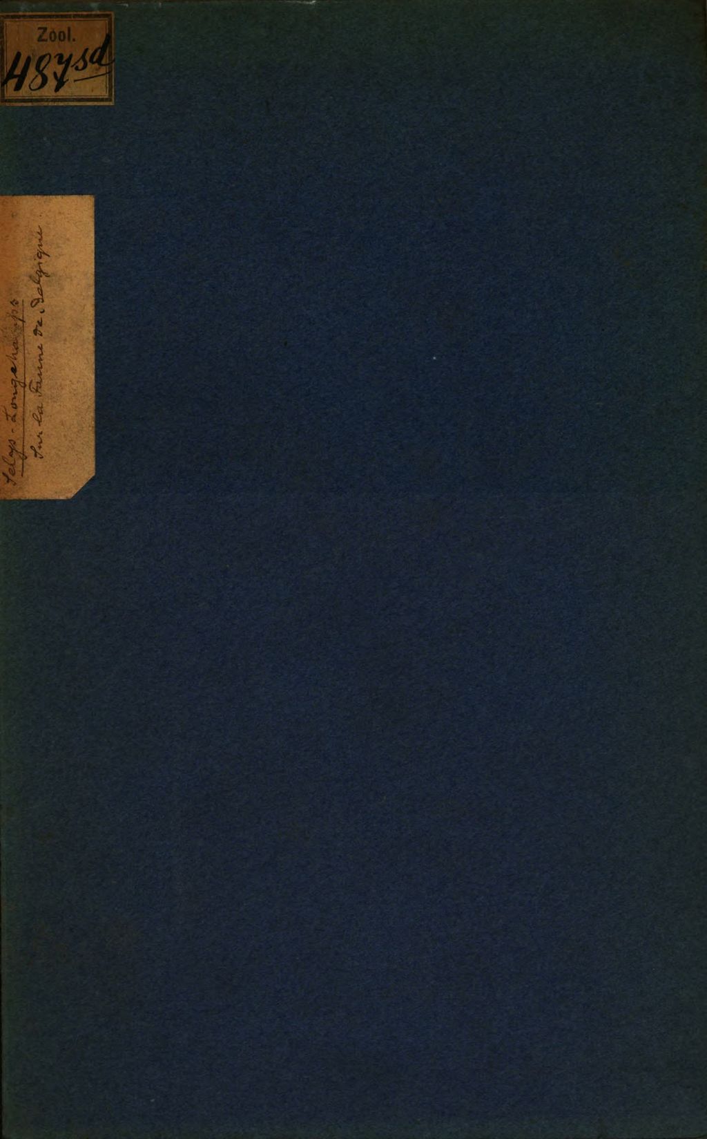 Cover of Sur la Faune de Belgique