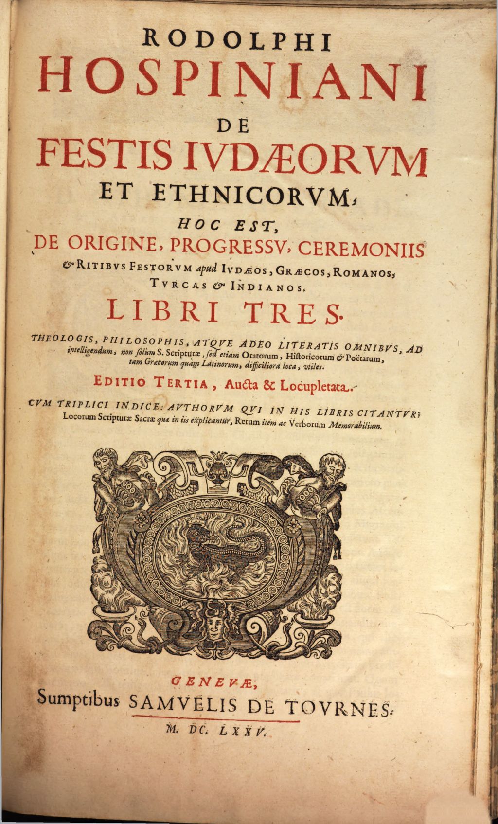 Cover of De festis Iudaeorum et Ethnicorum