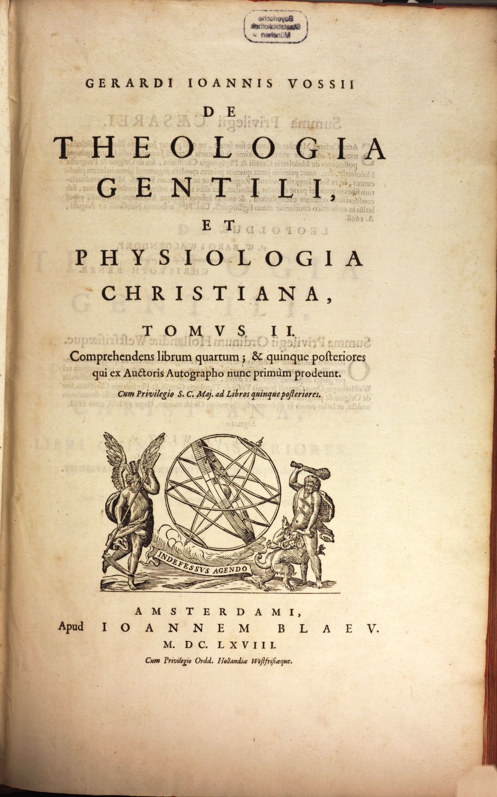 Cover of Gerardi Ioannis Vossii De theologia gentili et physiologia Christiana, sive De origine ac progressu idololatriae