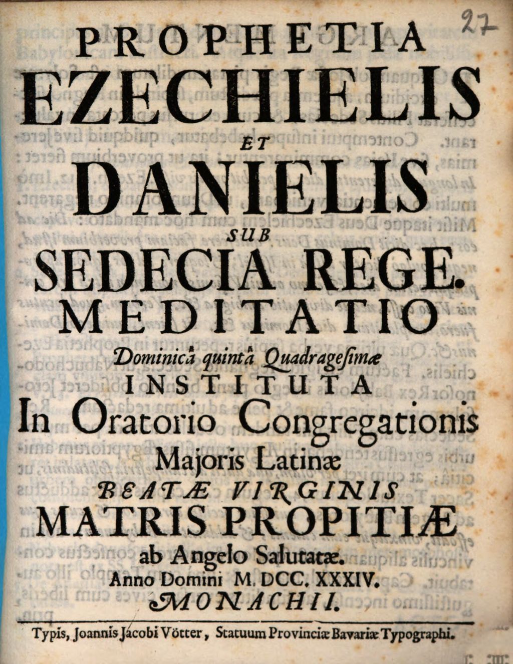 Cover of Prophetia Ezechielis Et Danielis Sub Sedecia Rege