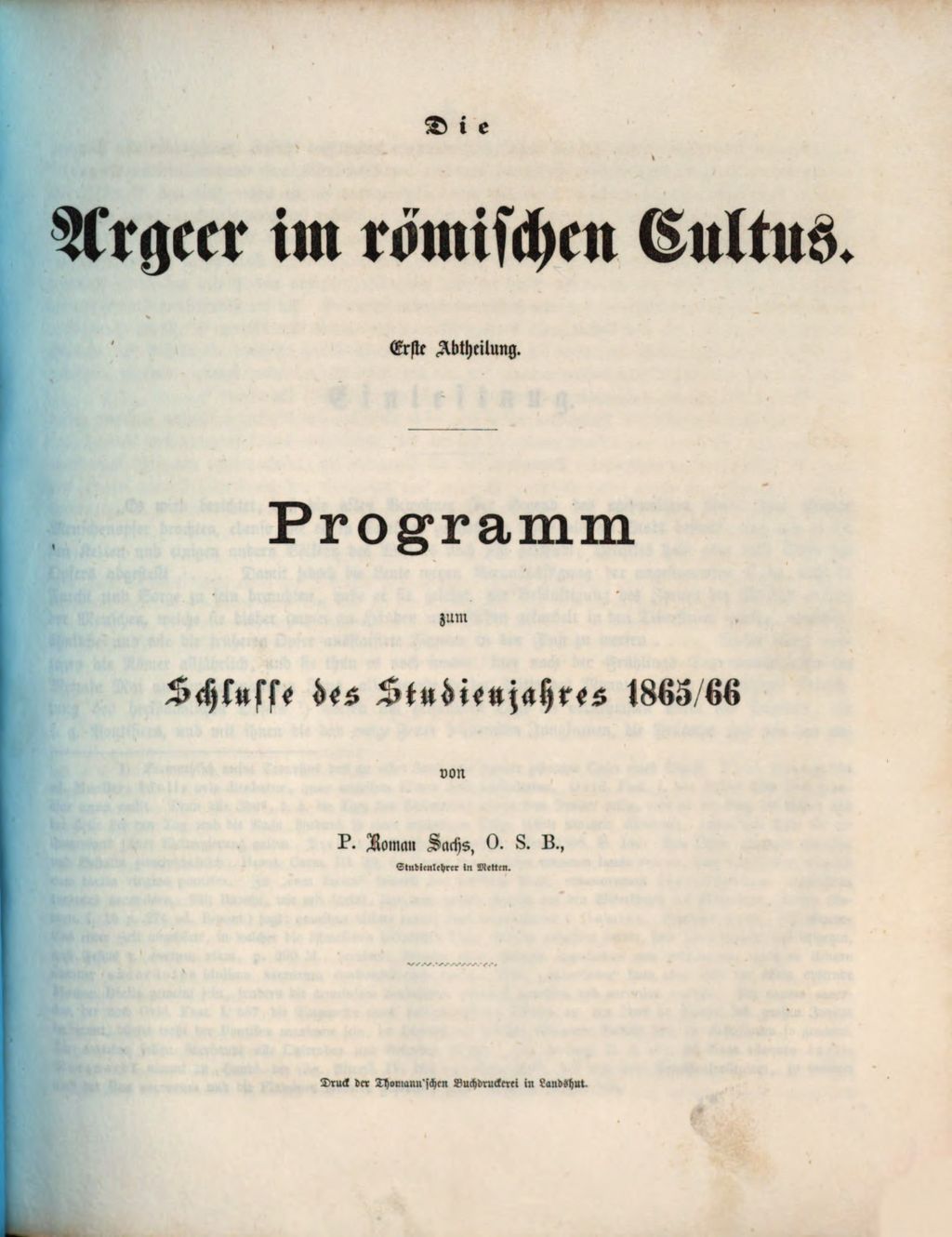 Cover of Die Argeer im römischen Cultus . 1