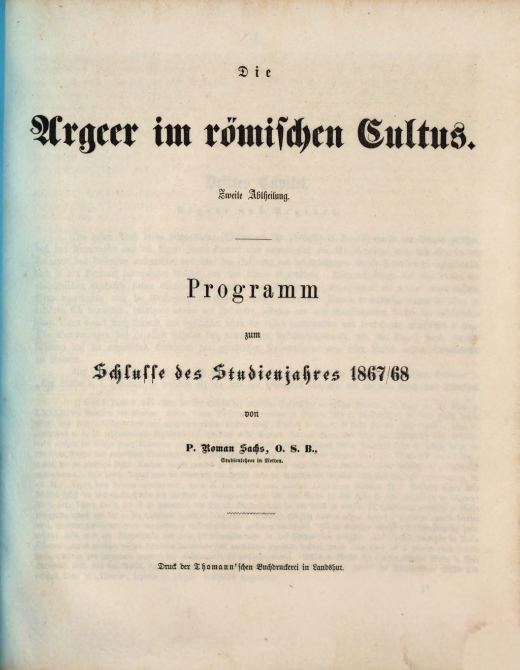 Cover of Die Argeer im römischen Cultus . 2