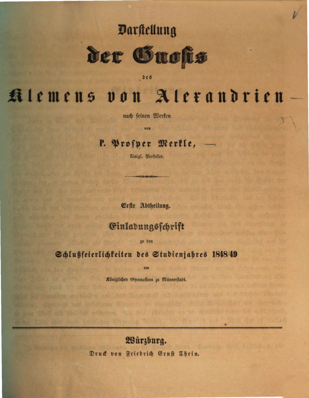 Cover of Darstellung der Gnosis des Klemens von Alexandrien nach seinen Werken. 1