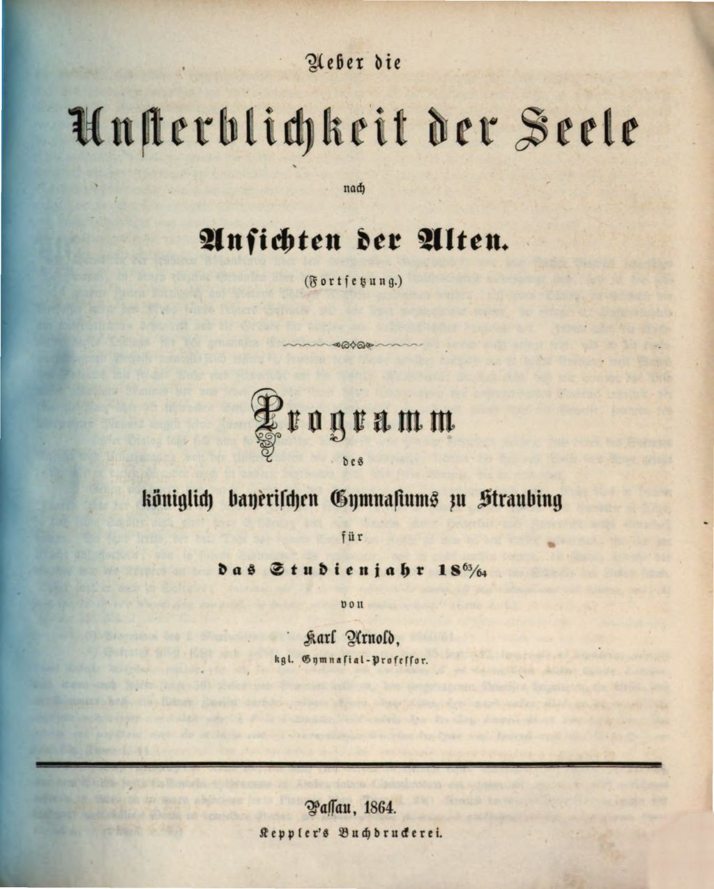 Cover of Ueber die Unsterblichkeit der Seele nach Ansichten der Alten