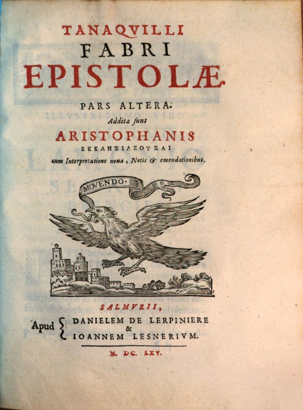 Cover of Tanaqvilli Fabri Epistolae Pars