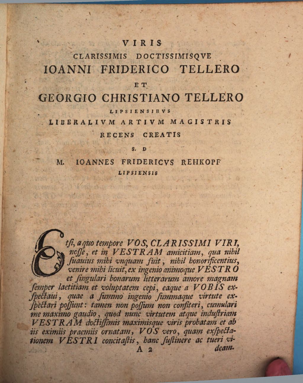 Cover of Vitae Patriarcharvm Alexandrinorvm Qvinqve. Specimen Primvm