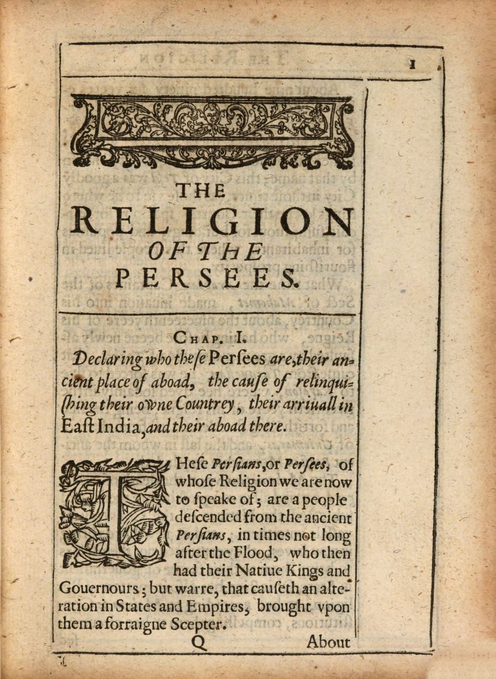 Cover of A Display of two forraigne sects in the East Indies: sect of the Banians ... and sect of the Persees. 2. The religion of the Persees. - 6 Bl., 53 S