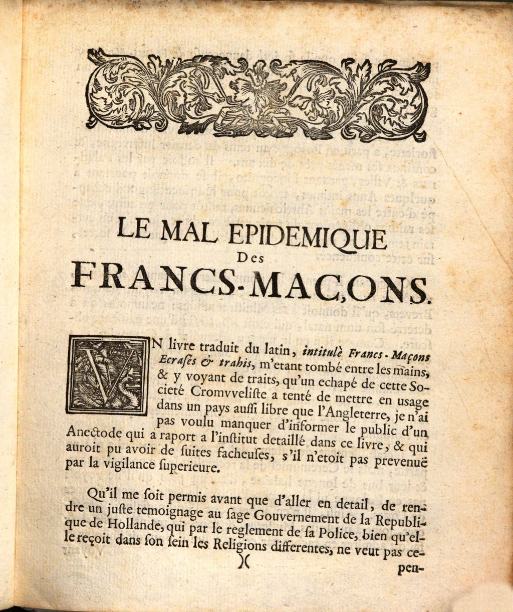 Cover of Le mal epidemique des Francs-Maçons