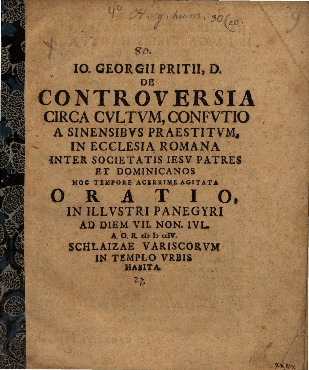 Cover of Io. Georgii Pritii, D. Et Professoris Theologi Regii, De Statv Religionis Christianae In Regno Sinensi Ob Cvltum Confvtii Pertvrbato Relatio