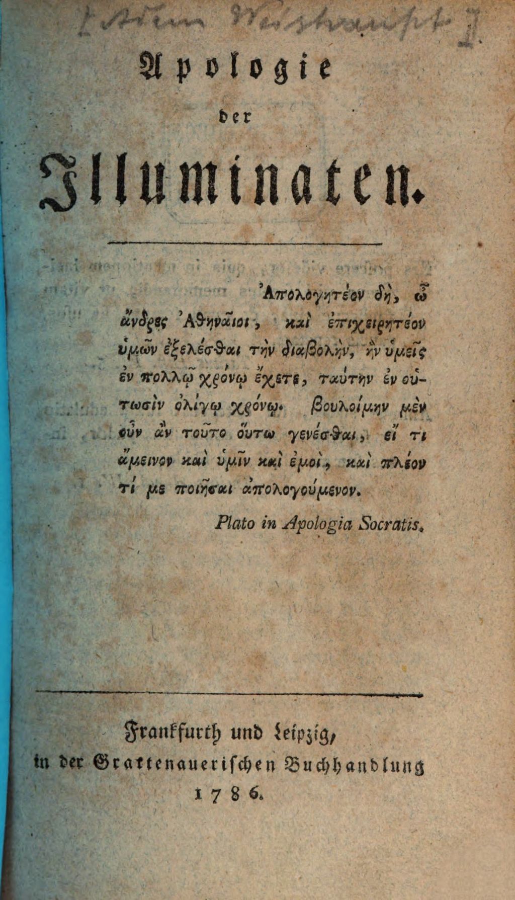 Cover of Apologie der Illuminaten
