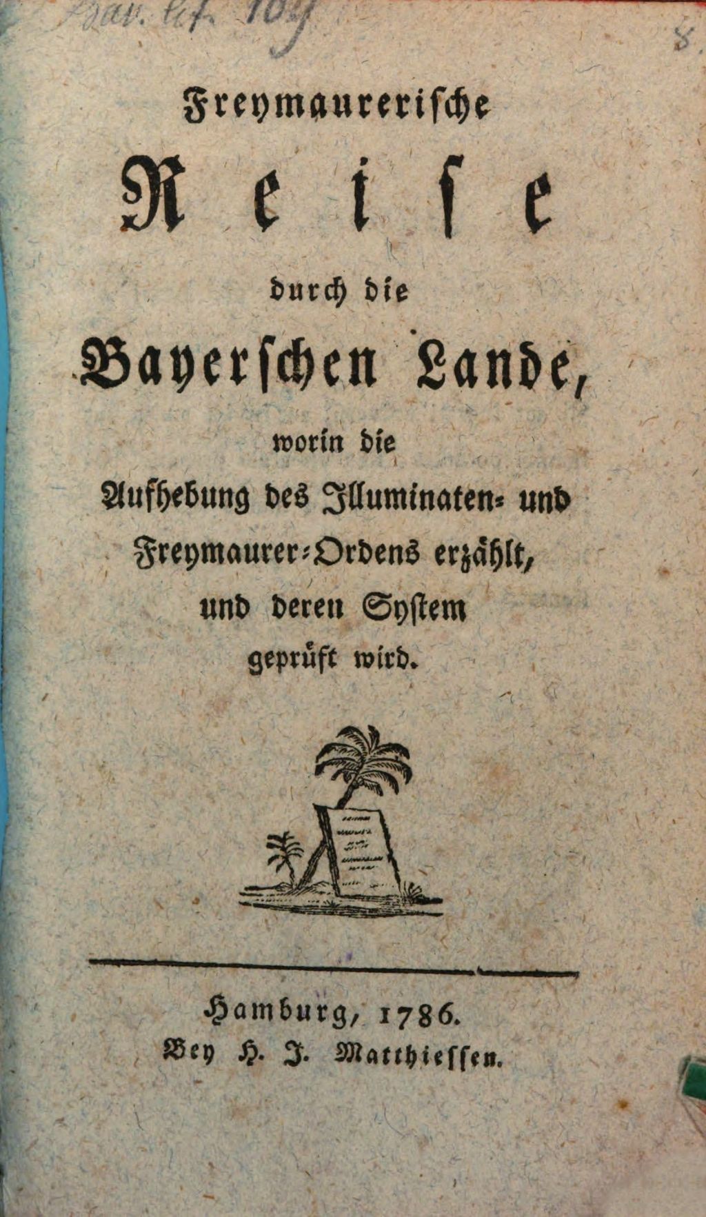 Cover of Freymaurerische Reise durch die Bayerschen Lande