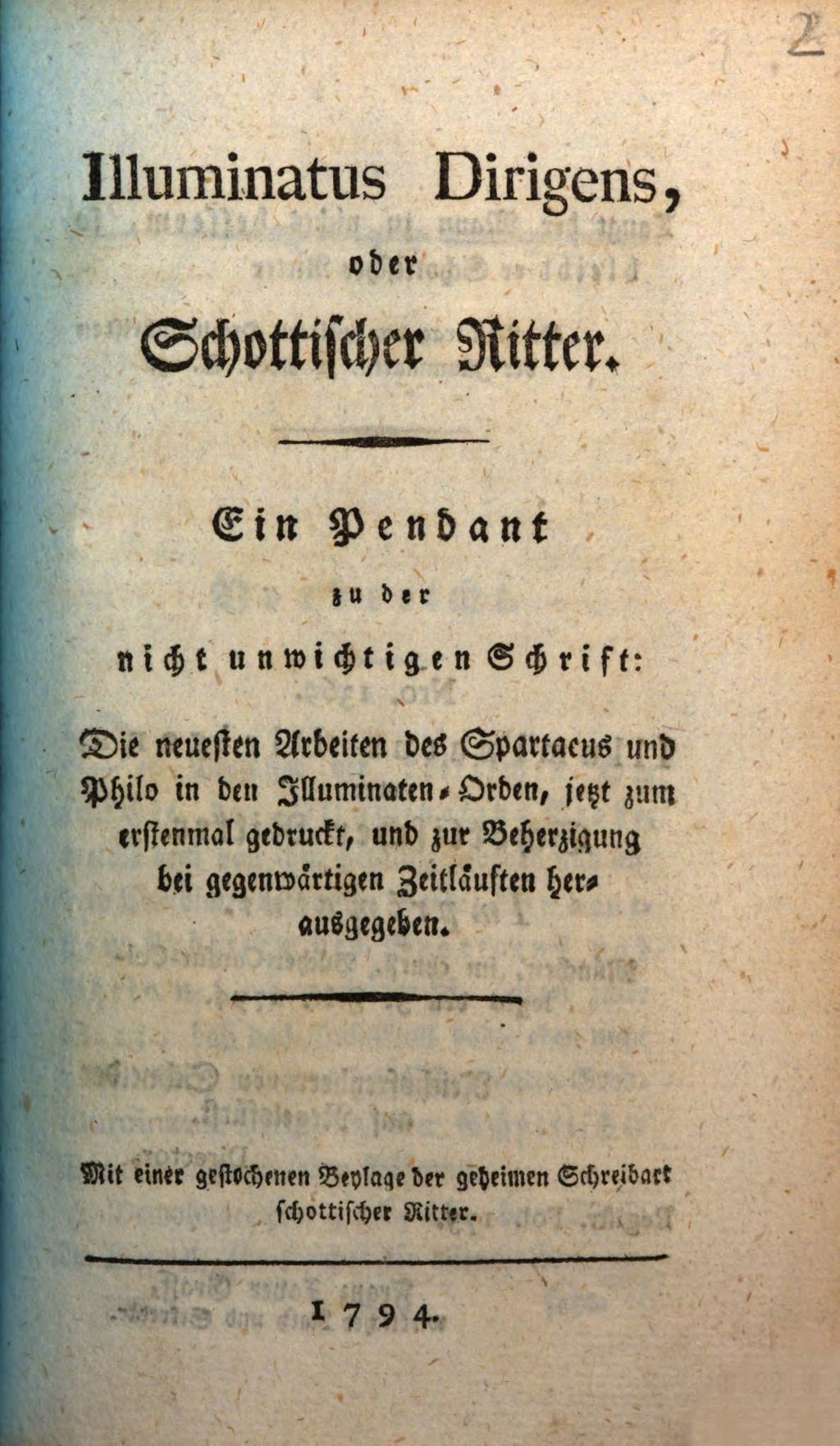 Cover of Illuminatus Dirigens, oder Schottischer Ritter
