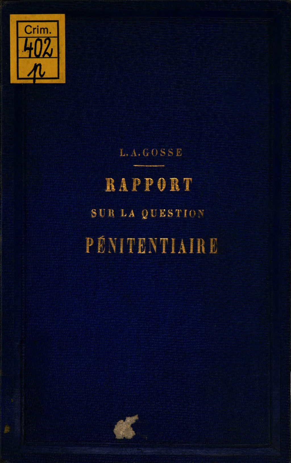 Cover of Rapport ... sur la question pénitentiaire applicable à la Suisse