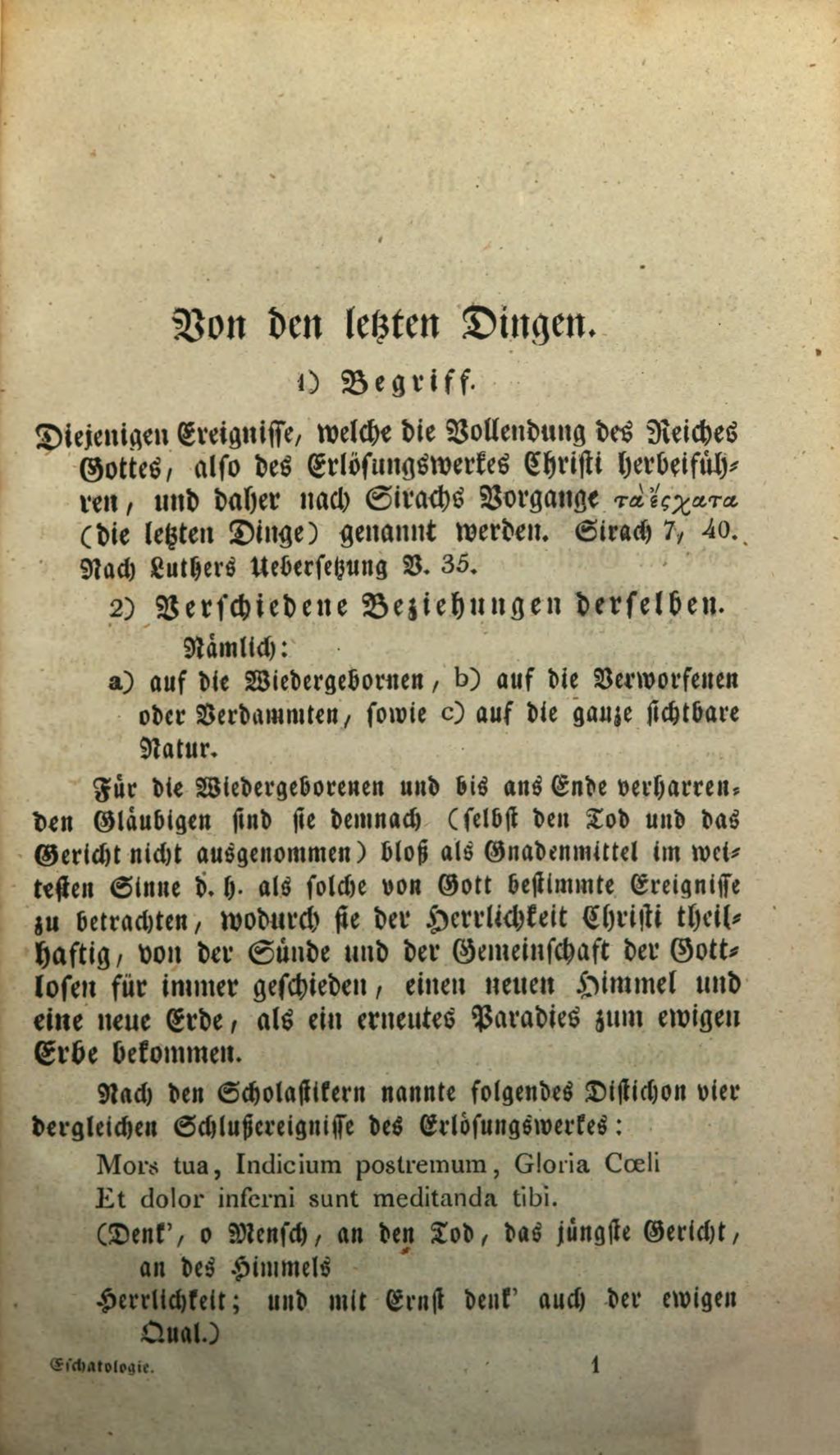 Cover of Eschatologie oder die Lehre von den letzten Dingen