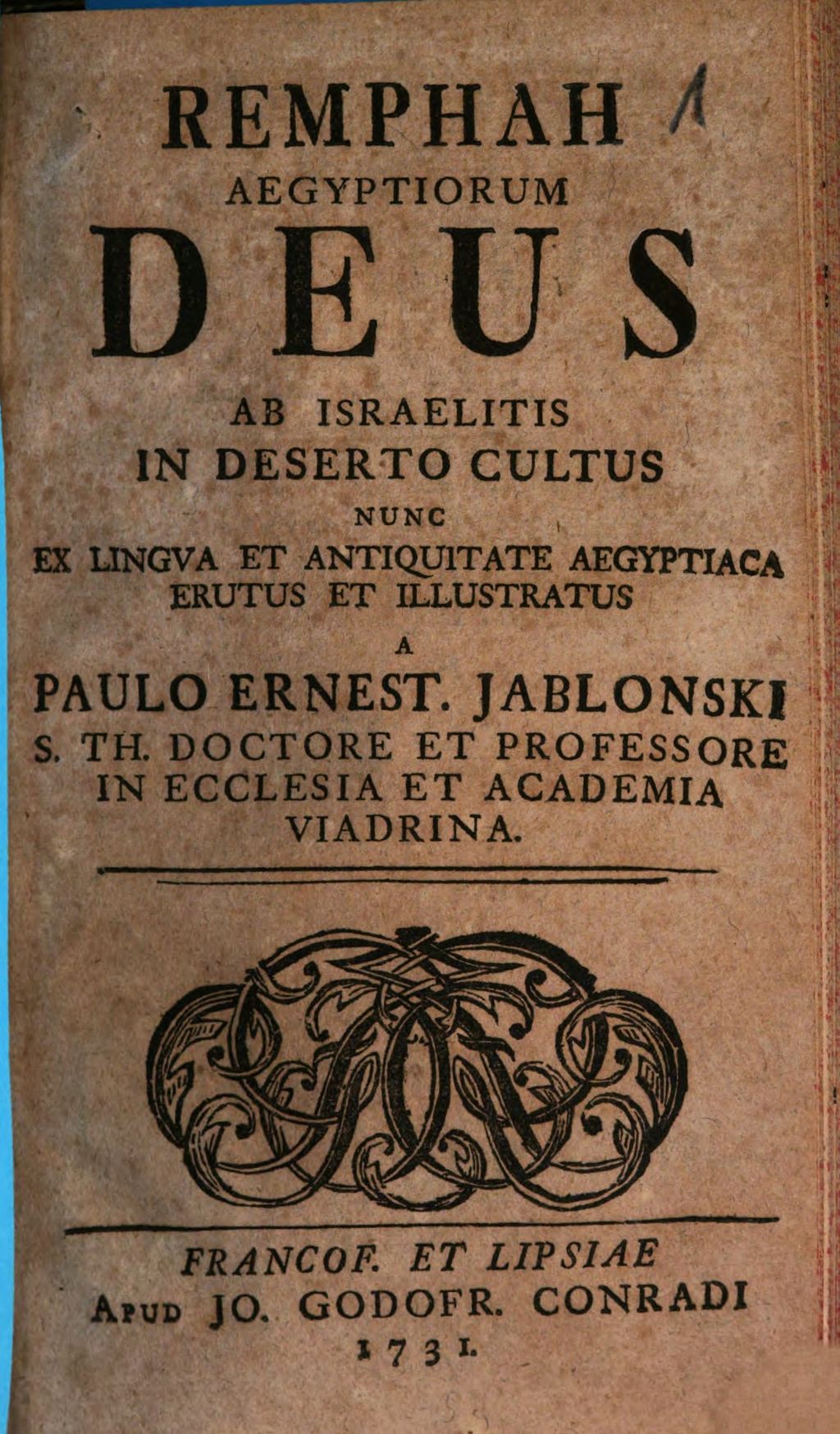 Cover of Remphah Aegyptiorum Deus Ab Israelitis In Deserto Cultus