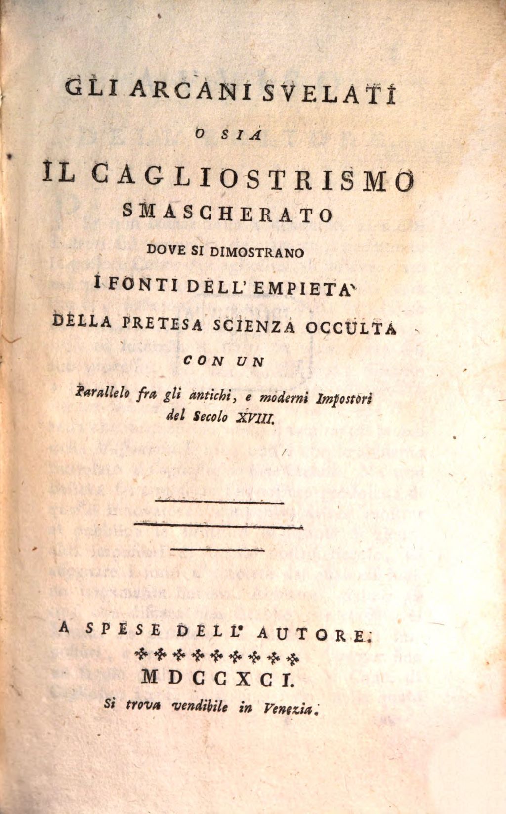 Cover of Arcani svelati