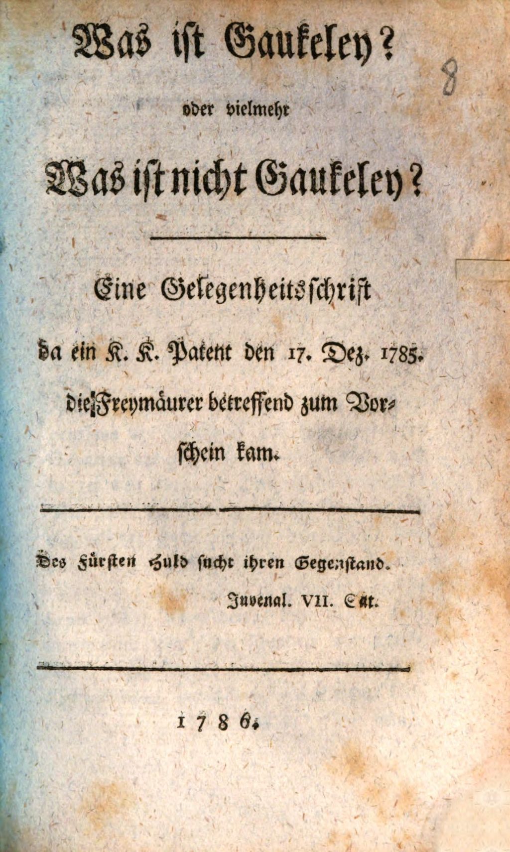 Cover of Was ist Gaukeley? oder vielmehr Was ist nicht Gaukeley?