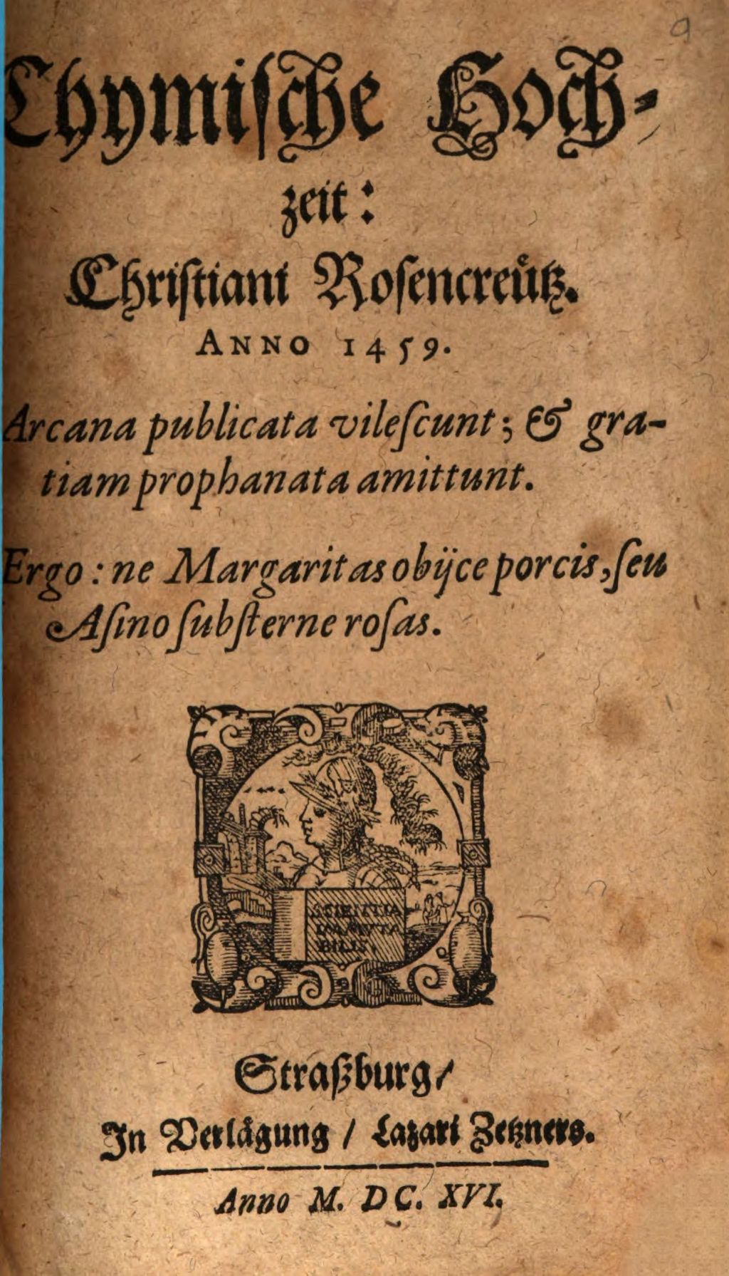Cover of Chymische Hochzeit: Christiani Rosencreütz. Anno 1459