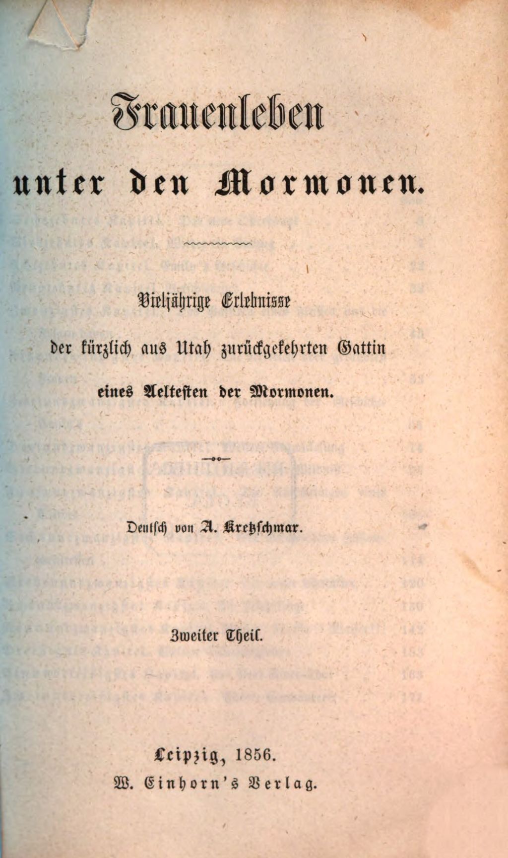 Cover of Frauenleben unter den Mormonen