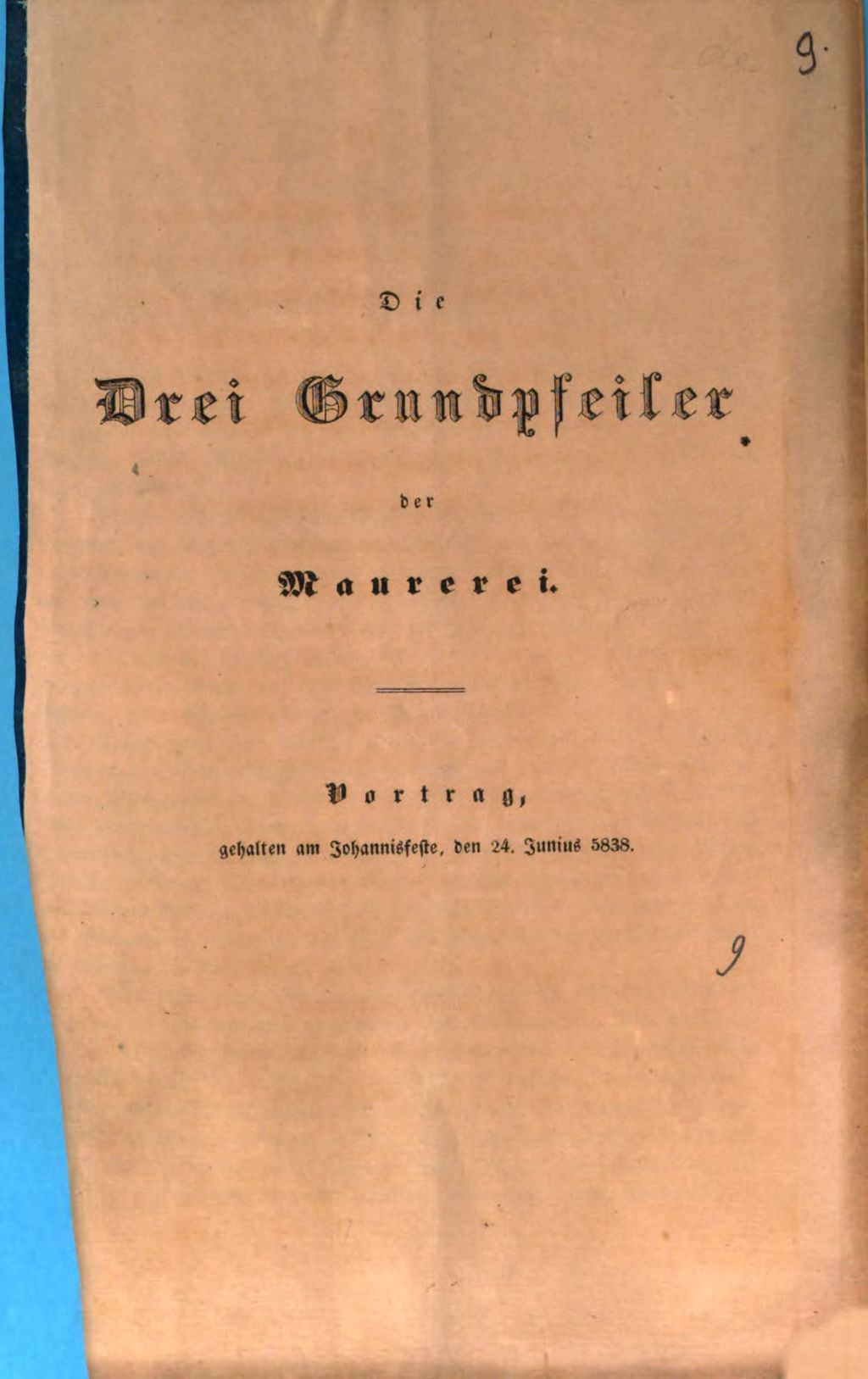 Cover of Die Drei Grundpfeiler der Maurerei