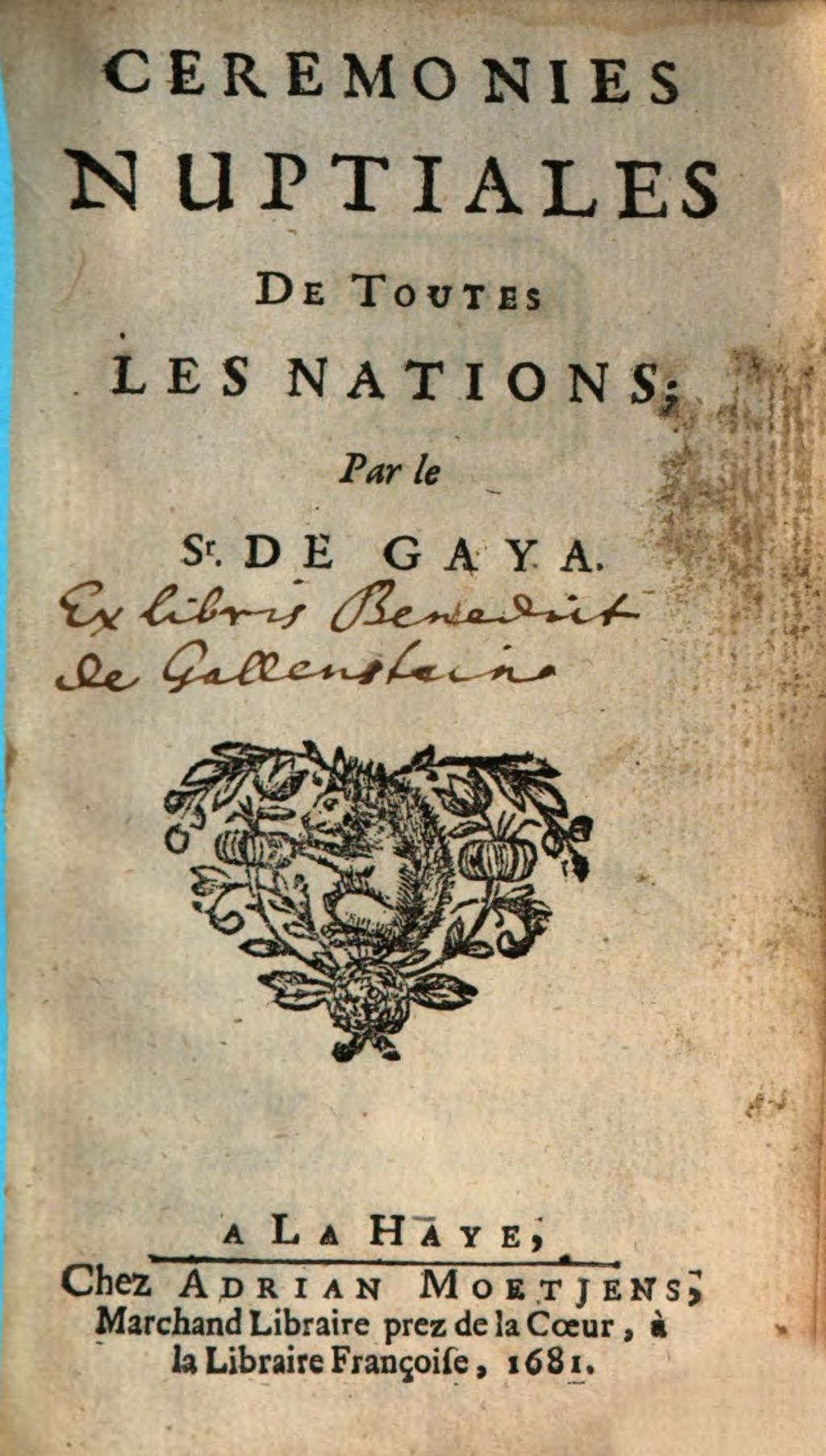 Cover of Ceremonies nuptiales de toutes les nations