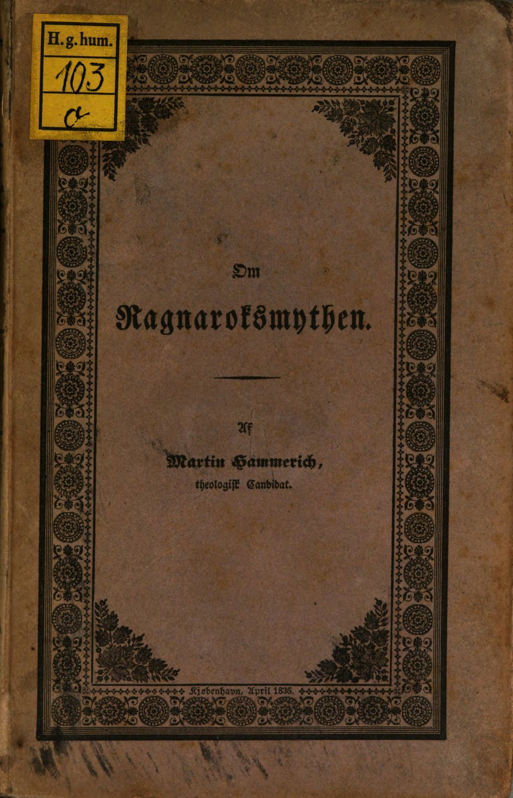 Cover of Om Ragnaroksmythen og dens betydning i den oldnordiske religion