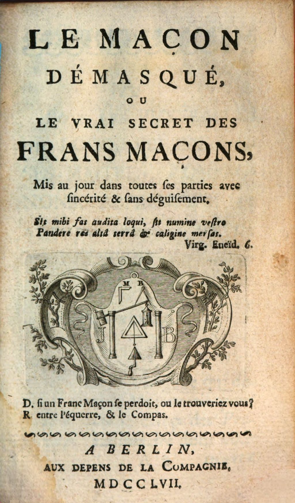 Cover of Le Maçon demasqué