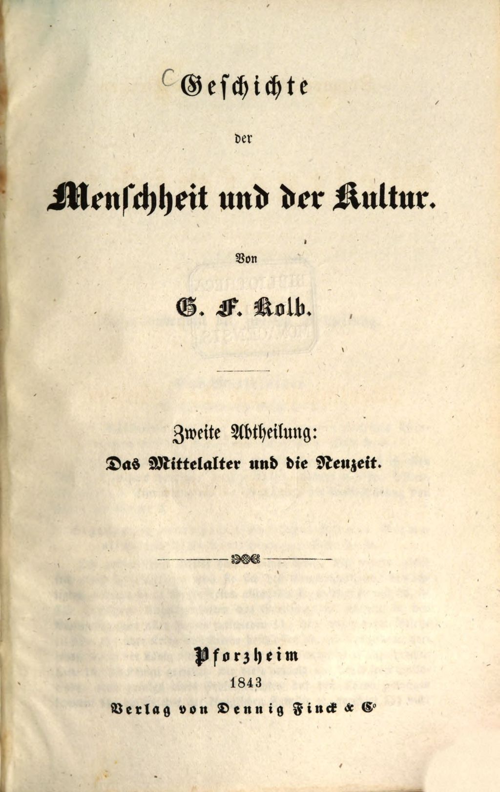 Cover of Geschichte der Menschheit und der Kultur