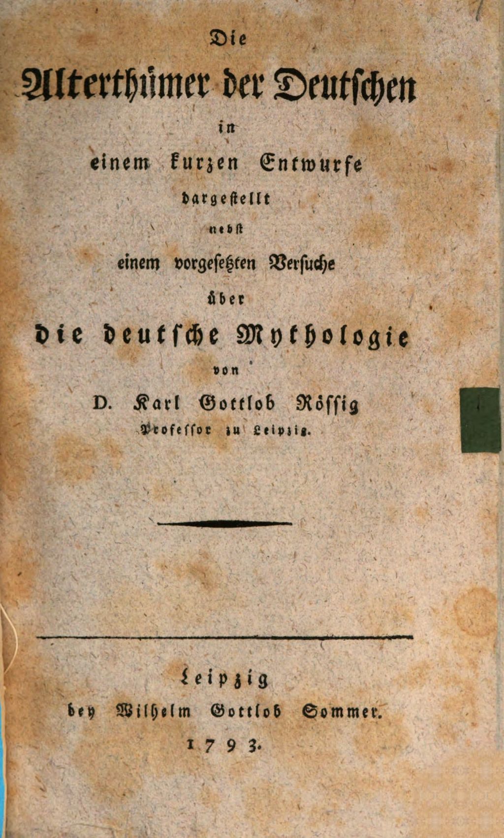 Cover of Die Alterthümer der Deutschen