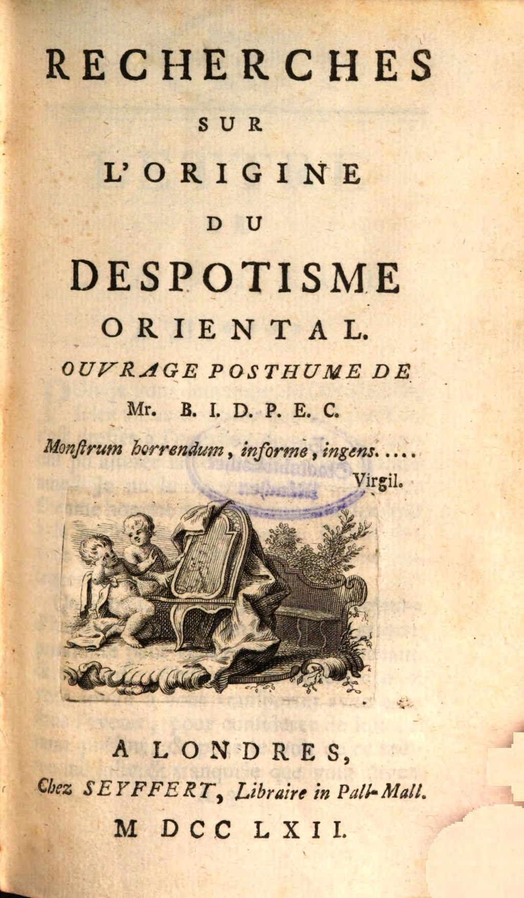 Cover of Recherches Sur L'Origine Du Despotisme Oriental Et Des