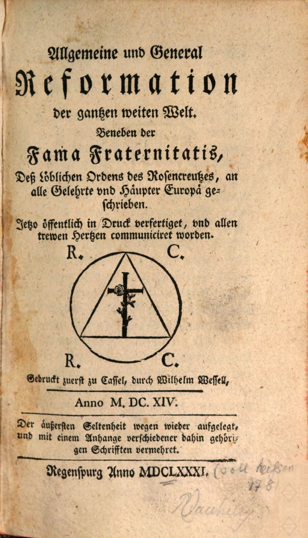 Cover of Allgemeine und General Reformation der gantzen weiten Welt
