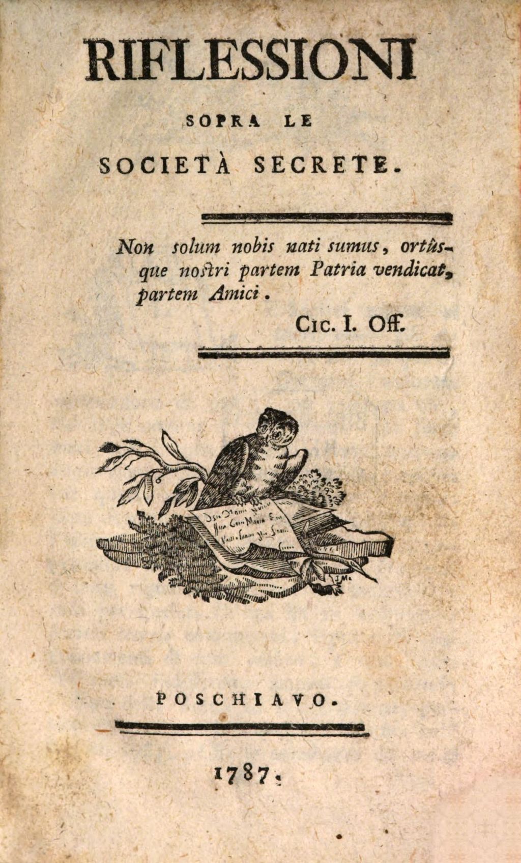 Cover of Riflessioni sopra le società secrete