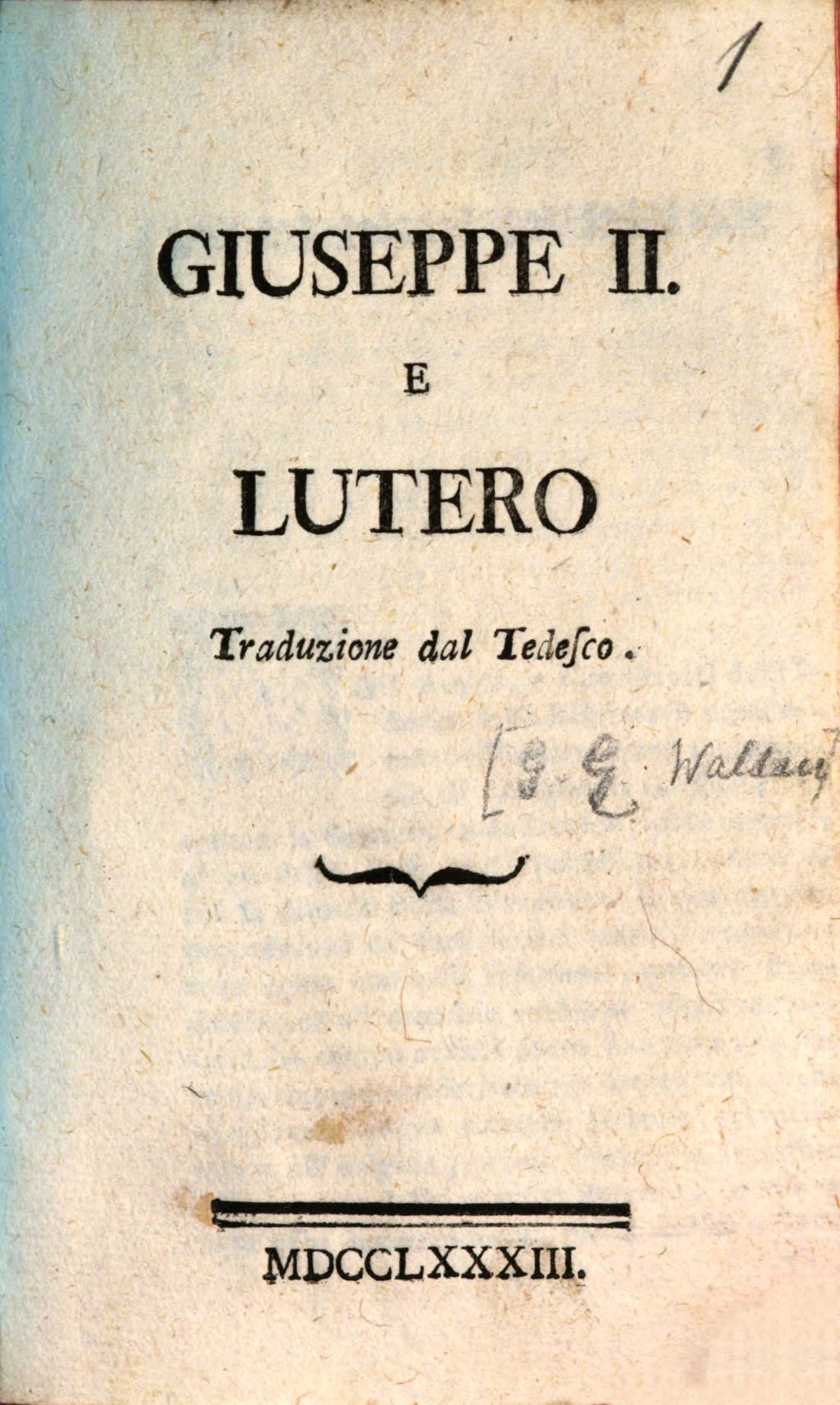 Cover of Giuseppe II. e Lutero