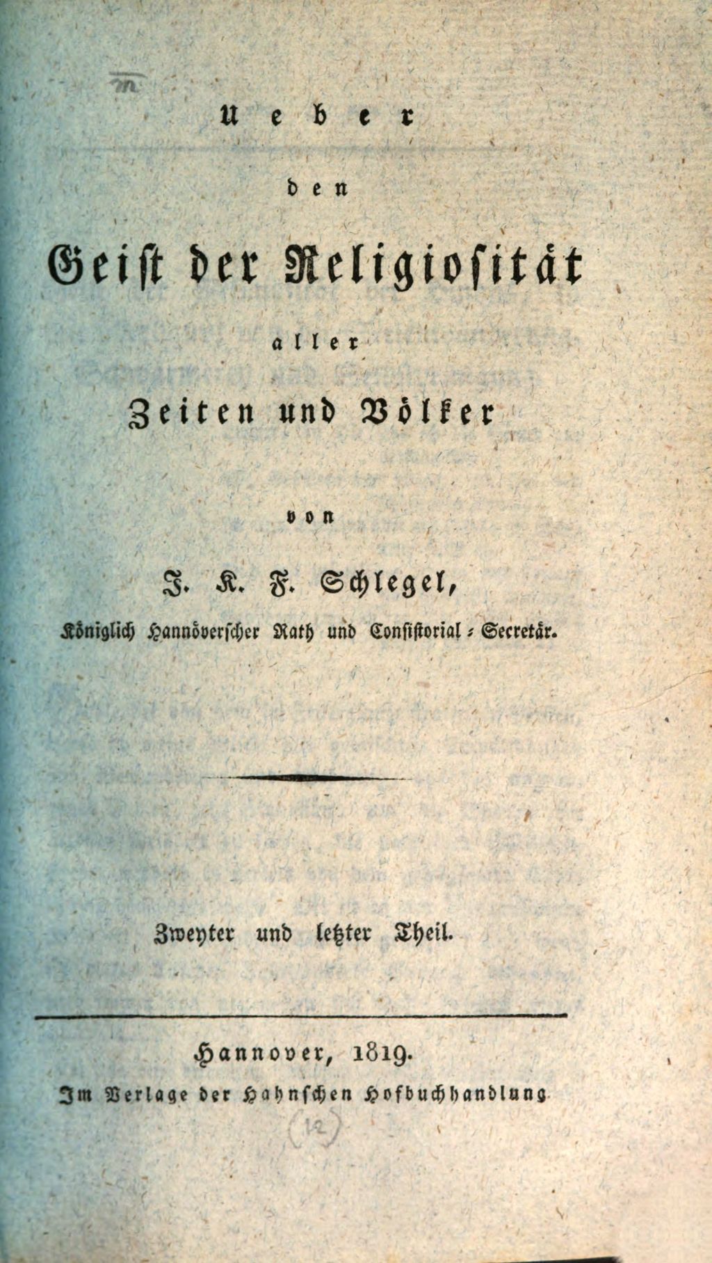 Cover of Ueber den Geist der Religiosität aller Zeiten und Völker. 2, Geist der Religiosität der Hindus, so wie überhaupt von der Seelenwanderung