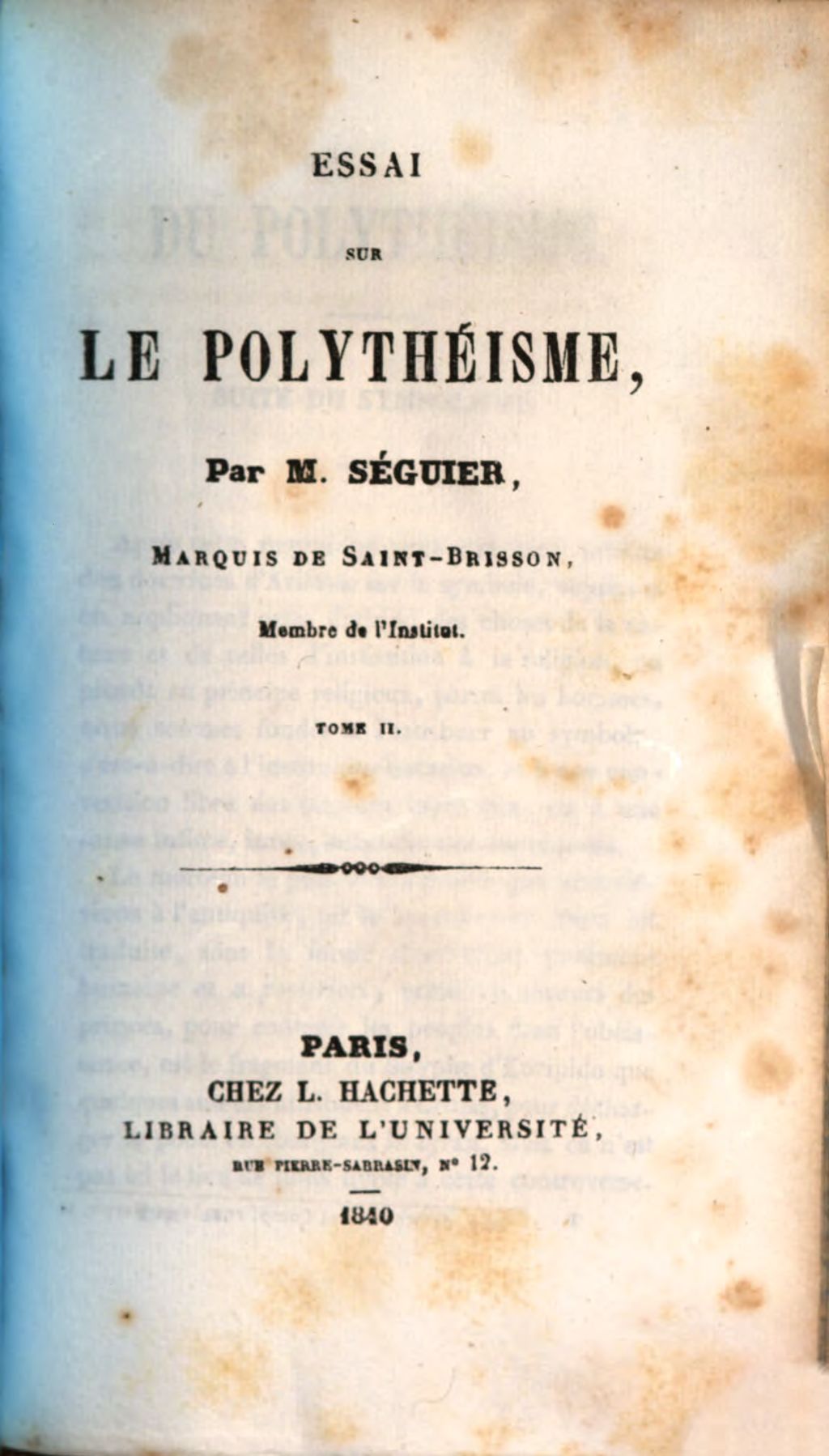 Cover of Essai sur le polythéisme. 2