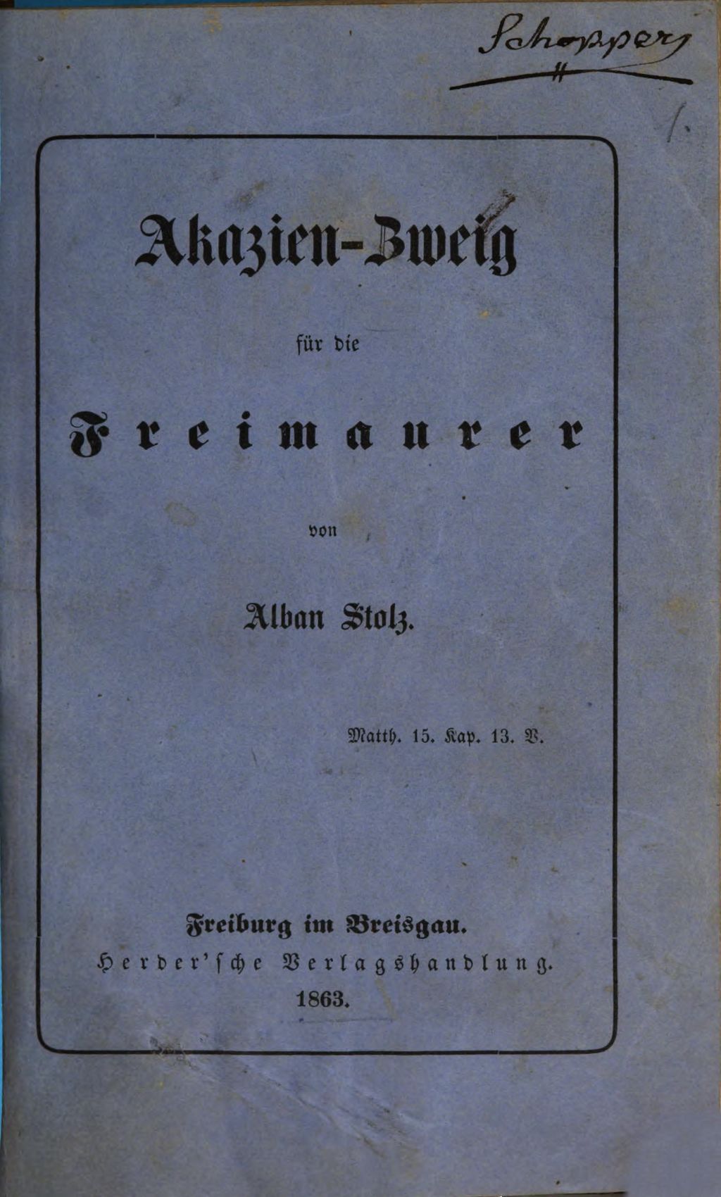 Cover of Akazien-Zweig für die Freimaurer